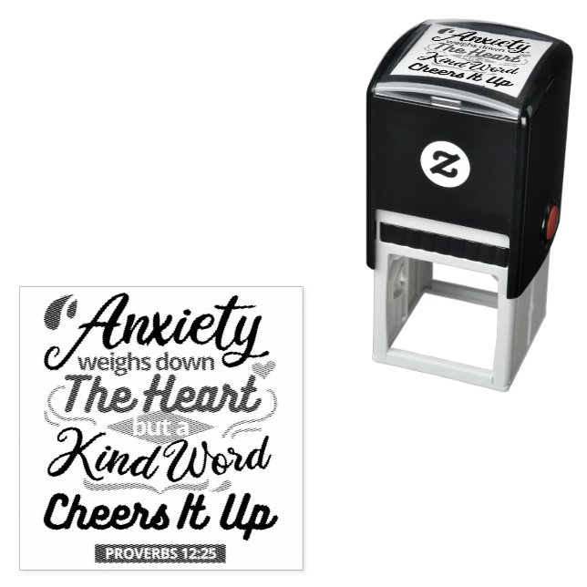 Proverbs 12:25 Bible Verse – Kind Word Art Self-inking Stamp (In Situ)