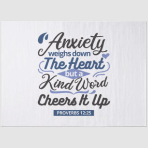 Proverbs 12:25 Bible Verse – Kind Word Art Tissue Paper