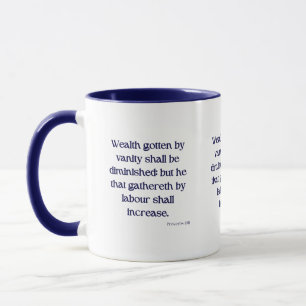 Proverbs 13:11 KJV Bible Verse Two-Tone Mug