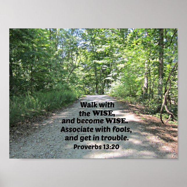 Proverbs 13:20 Walk with the wise and become wise. Poster (Front)