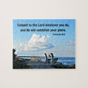 Proverbs 16:3 Commit to the Lord whatever you do.. Jigsaw Puzzle