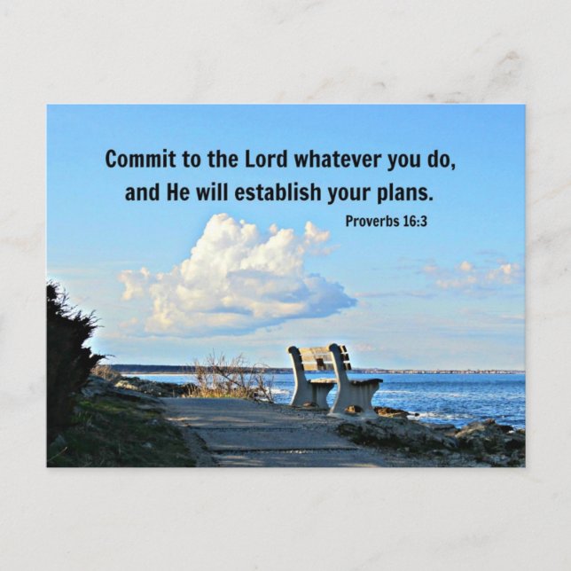 Proverbs 16:3 Commit to the Lord whatever you do.. Postcard (Front)