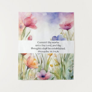 Proverbs 16:3 KJV Commit Thy Works Scripture Tapestry