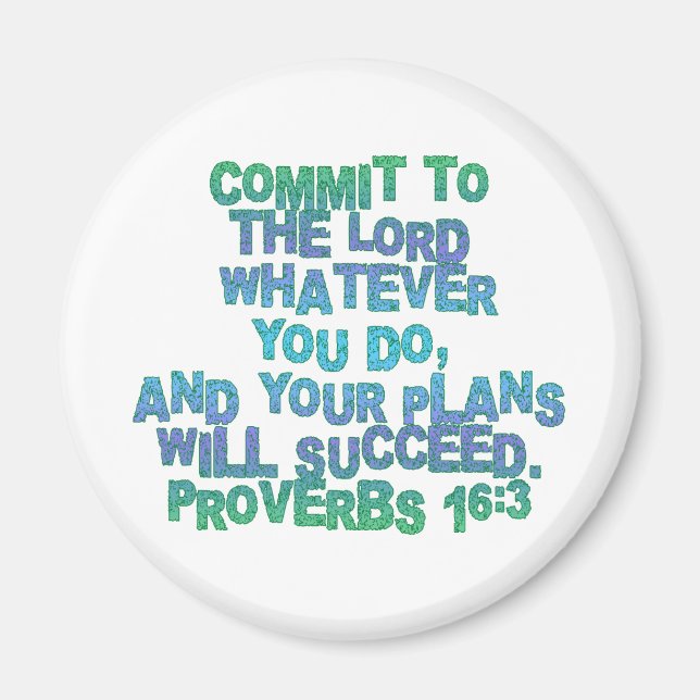 Proverbs 16:3 magnet (Front)