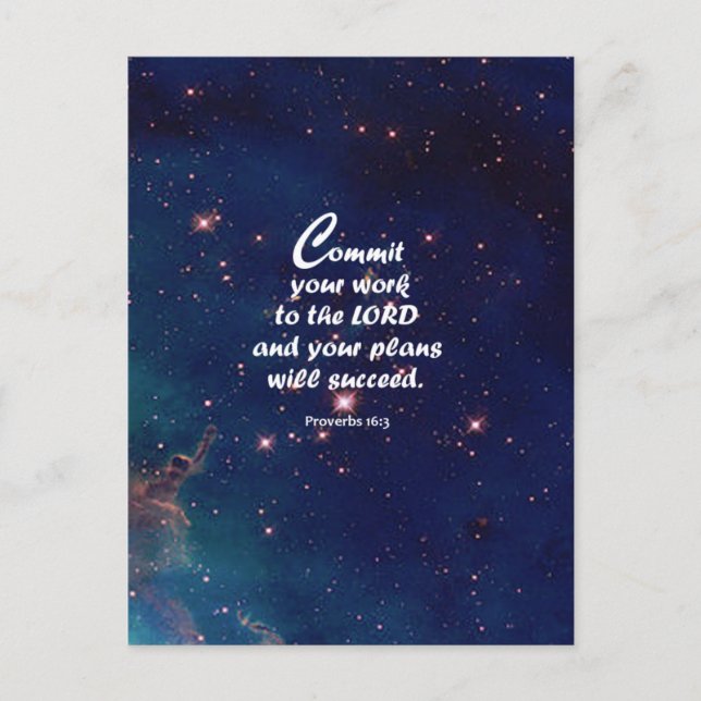 Proverbs 16:3 postcard (Front)