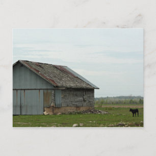 Proverbs 16:8 Old Barn Postcard
