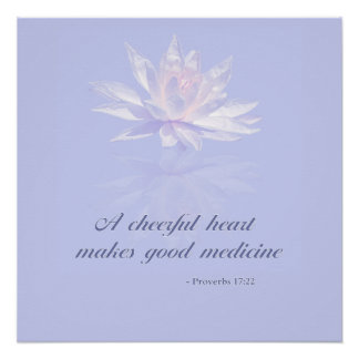 Proverbs 17:22 | Bible Quote | Lavender Floral Poster