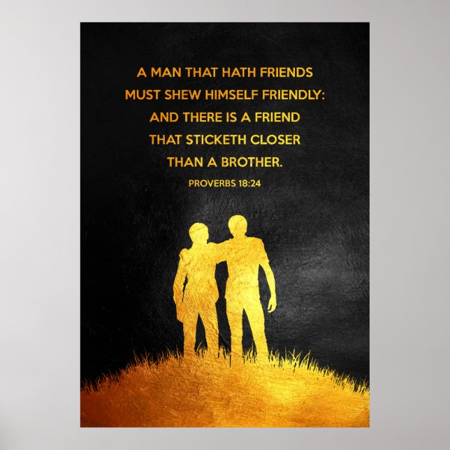 Proverbs 18:24 Bible Verse Poster (Front)