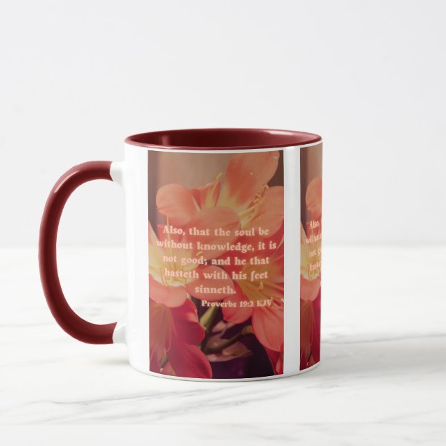 Proverbs 19:2 KJV Bible Verse Pic Two-Tone Mug (Left)