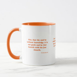 Proverbs 19:2 KJV Bible Verse Two-Tone Mug