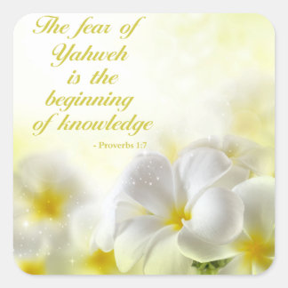 Proverbs 1:7 | Bible Verse Quote Square Sticker