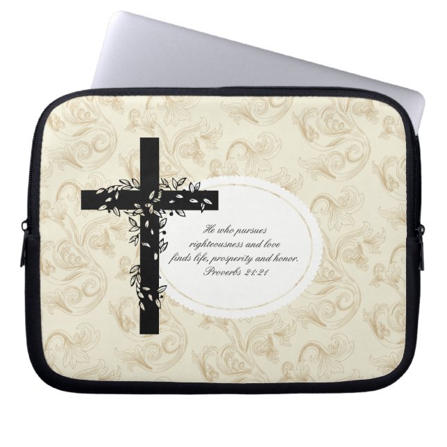 Proverbs 21:21 Laptop or Netbook Carrier Sleeve (Front)