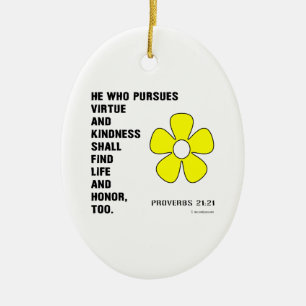 Proverbs 22:21 Virtue Ceramic Ornament