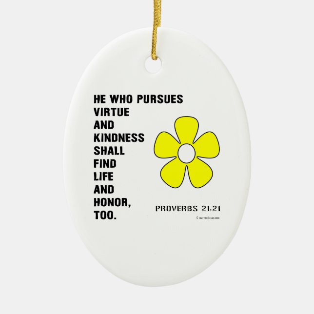 Proverbs 22:21 Virtue Ceramic Ornament (Front)