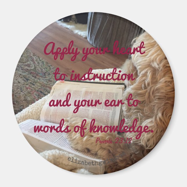 Proverbs 23:12 magnet (Front)