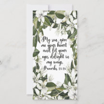 Proverbs 23:26, Watercolor bible verse bookmark