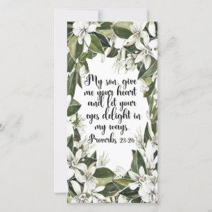 Proverbs 23:26, Watercolor bible verse bookmark