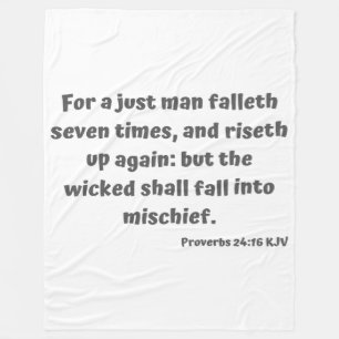 Proverbs 24:16 KJV Bible Verse Scripture Fleece Blanket