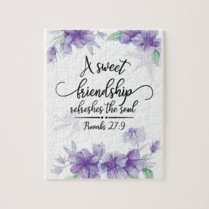 Proverbs 27:9 Sweet Friendship Refreshes the Soul Jigsaw Puzzle
