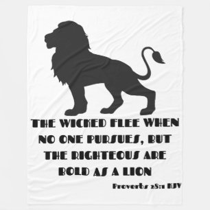 Proverbs 28:1 Bible Verse Quote KJV Fleece Blanket