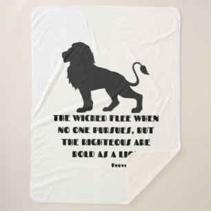 Proverbs 28:1 Bible Verse Quote KJV Sherpa Blanket