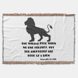 Proverbs 28:1 Bible Verse Quote KJV Throw Blanket