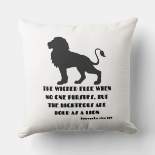 Proverbs 28:1 Bible Verse Quote KJV Throw Pillow