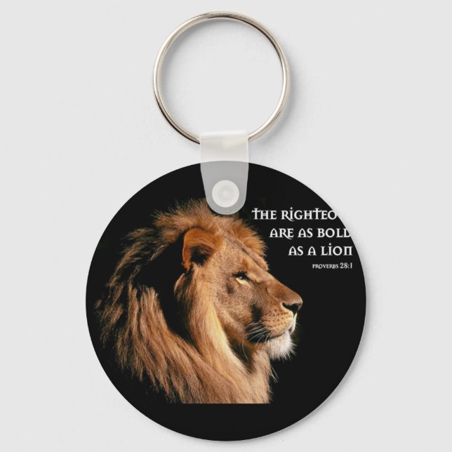 Proverbs 28:1 keychain (Front)