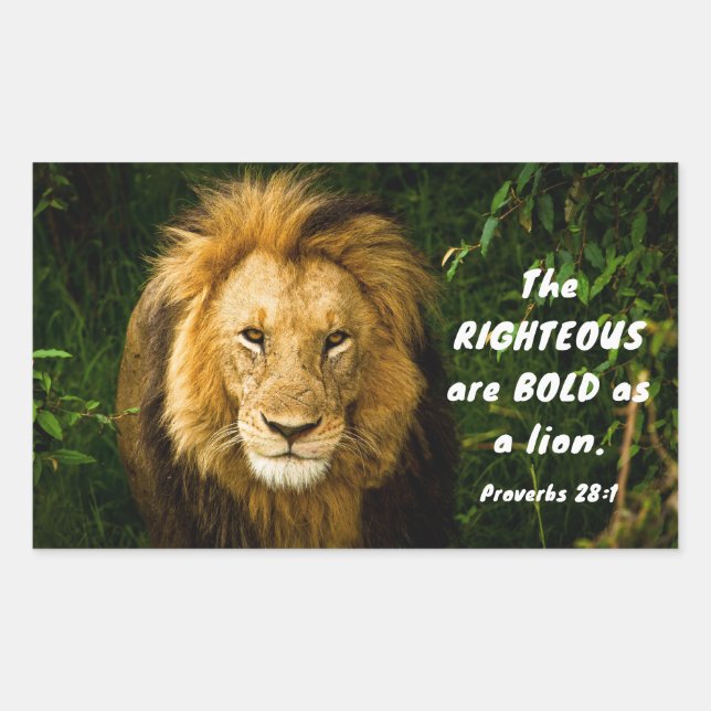 Proverbs 28:1 Righteous are Bold as a Lion Bible  Sticker (Front)