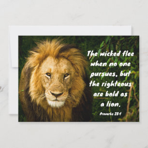 Proverbs 28:1 Righteous Bold as a Lion Flat Card