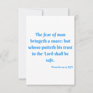 Proverbs 29:25 KJV Bible Scripture Greeting Card