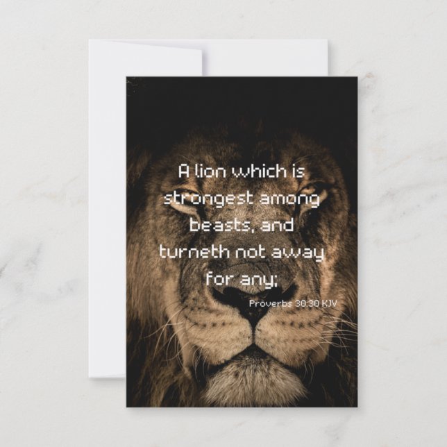 Proverbs 30:30 KJV Bible Verse Flat Greeting Card (Front)