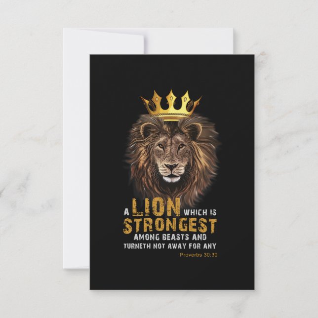 Proverbs 30:30 KJV Bible Verse Greeting Card (Front)