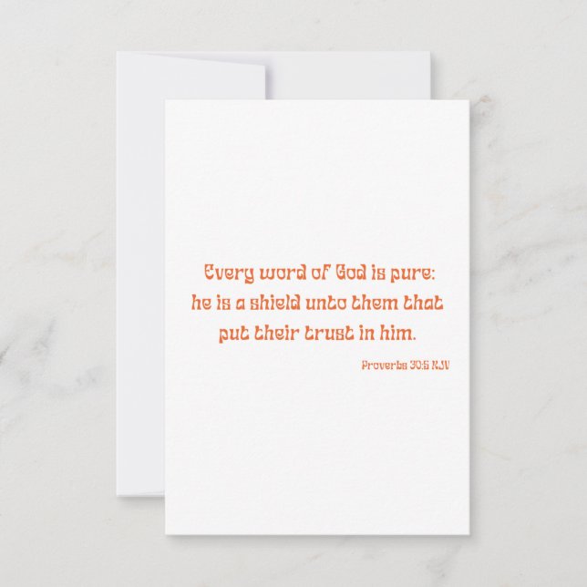Proverbs 30:5 Bible Verse Scripture Flat Greeting Card (Front)