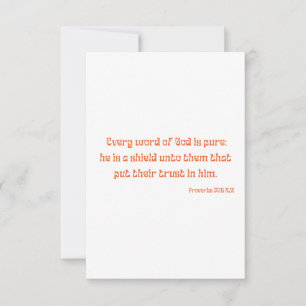 Proverbs 30:5 Bible Verse Scripture Flat Greeting Card