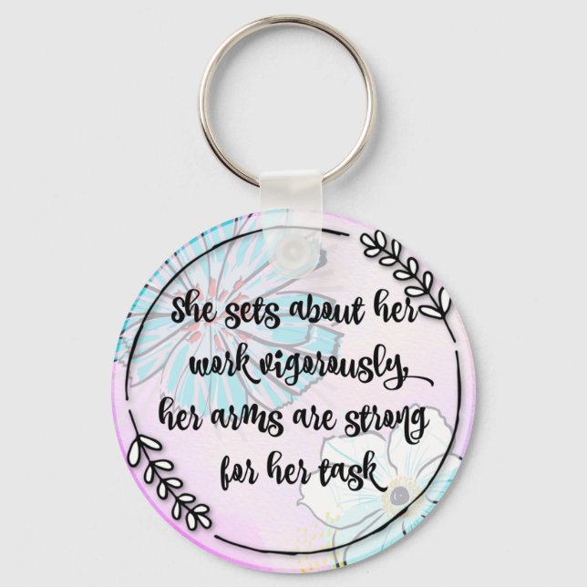 Proverbs 31:17 keychain (Front)