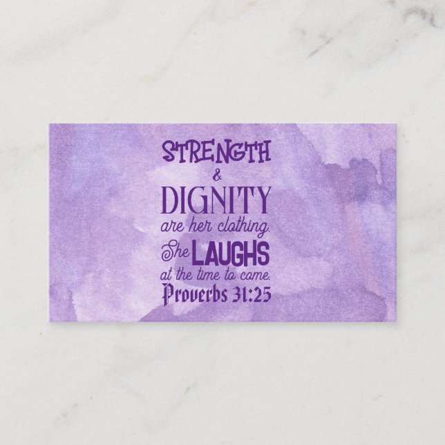 Proverbs 31:25-26 Calling Card, Pass on Note,  Card (Front)