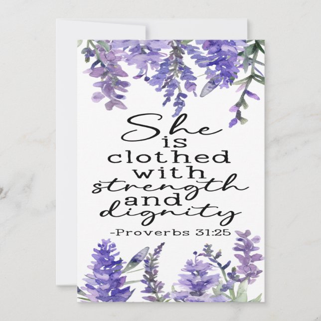 Proverbs 31:25 Encouragment Card (Front)