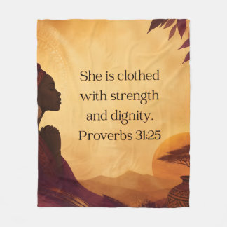 Proverbs 31:25 fleece blanket
