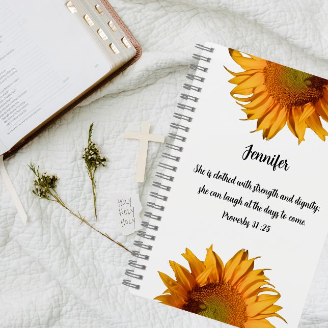 Proverbs 31:25 Floral Bible Verse Prayer Journal (Creator Uploaded)