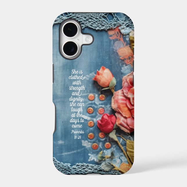 Proverbs 31:25 IPhone Case Inspiring Bible Verse  (Verso)
