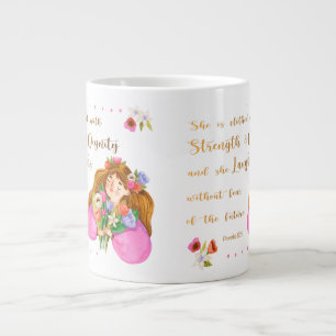 Proverbs 31:25 She is clothed with strength  Large Coffee Mug