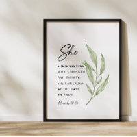 Proverbs 31:25 Strength and Dignity Wall Art