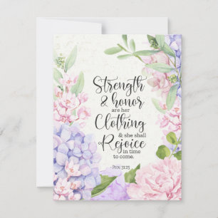 Proverbs 31:25 - Strength and Honour Holiday Card