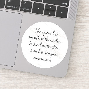 Proverbs 31:26 Bible Verse Marble Glam