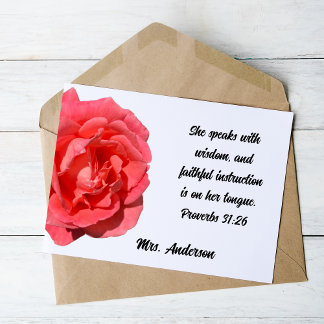 Proverbs 31:26 Thank You Wise Christian Woman Card
