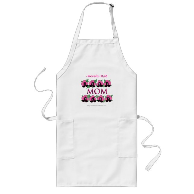 Proverbs 31:28 MOM Mother's Day Long Apron (Front)