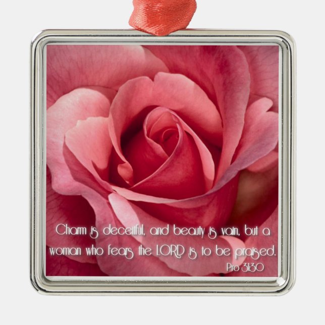 Proverbs 31:30 metal ornament (Front)