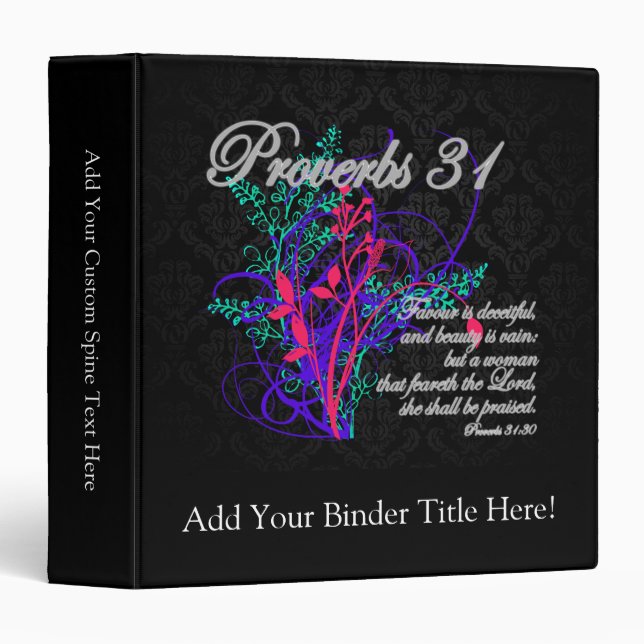 Proverbs 31 Bible Christian Women's Binder (Front/Spine)