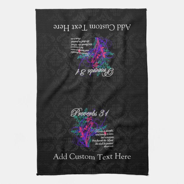 Proverbs 31 Bible Christian Women's Kitchen Towel (Vertical)